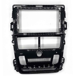 Рамка магнитолы 9.0" (цв.Глянцевый Черный) для TOYOTA Yaris 2017+, Vios 2018+ Левый руль / Кондиционер