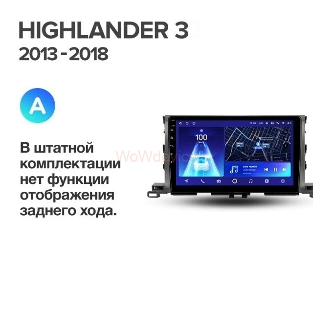 Штатная магнитола Teyes CC2L Plus 1/16 Toyota Highlander 3 XU50 (2013-2018)