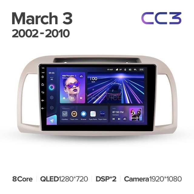 Штатная магнитола Teyes CC3 4/64 Nissan March 3 K12 (2002-2010)