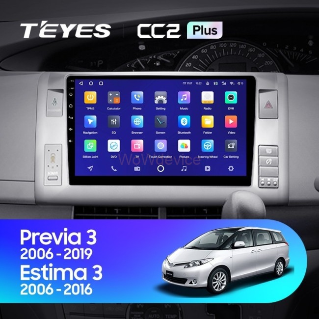 Штатная магнитола Teyes CC2 Plus 4/32 Toyota Estima AHR20 XR50 3 (2006-2016) Правый руль