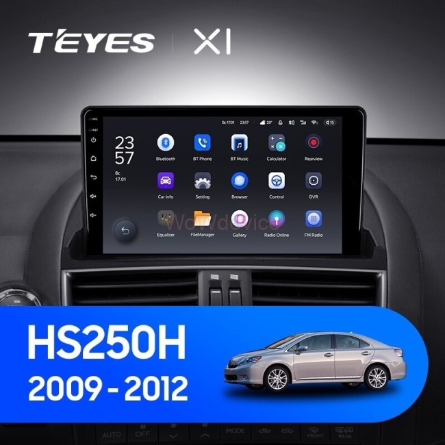 Штатная магнитола Teyes X1 4G 2/32 Lexus HS250H F10 (2009-2012)