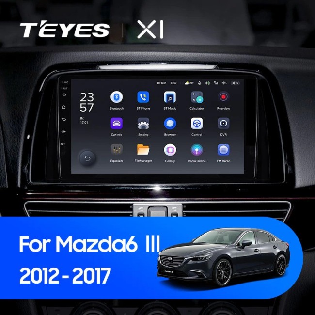 Штатная магнитола Teyes X1 4G 2/32 Mazda 6 GL GJ (2012-2017) Тип-B
