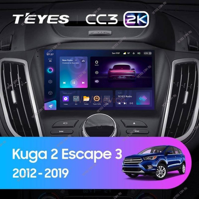Штатная магнитола Teyes CC3 2K 360 6/128 Ford Kuga 2 (2012-2019) Тип-B