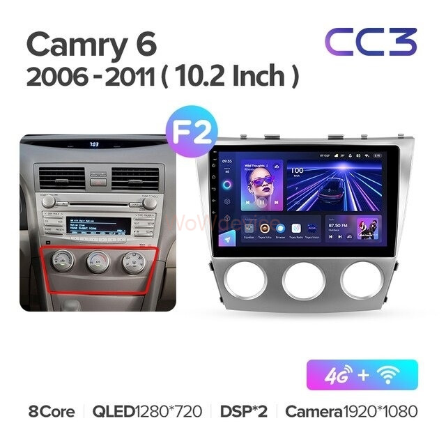 Штатная магнитола Teyes CC3 3/32 Toyota Camry (2006-2011) 10 дюймов F2