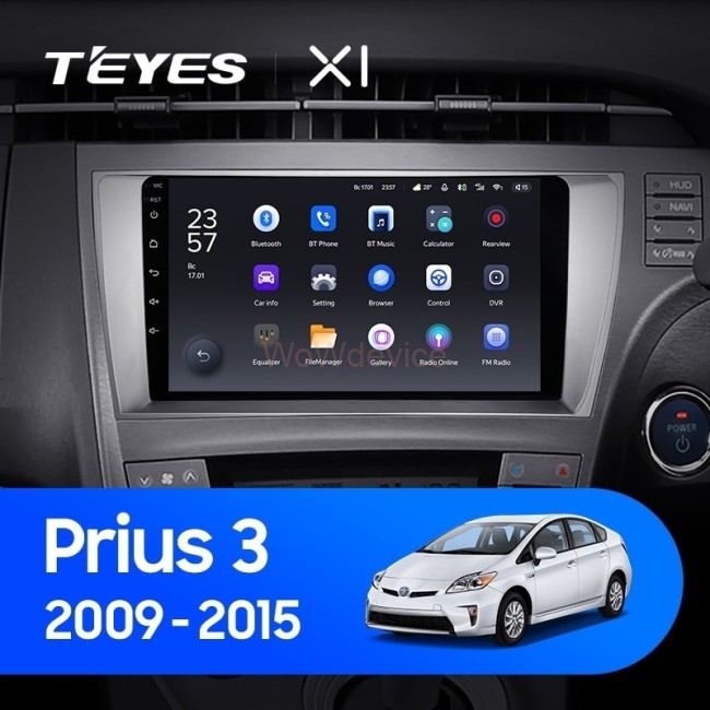 Штатная магнитола Teyes X1 4G 2/32 Toyota Prius 3 XW30 (2009-2015) Правый руль