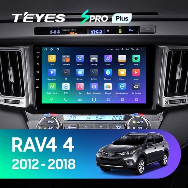 Штатная магнитола Teyes SPRO Plus 6/128 Toyota RAV4 4 XA40 5 XA50 (2012-2018) Правый руль