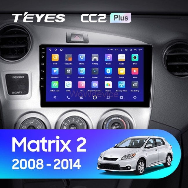 Штатная магнитола Teyes CC2 Plus 4/32 Toyota Matrix 2 E140 (2008-2014)
