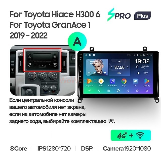 Штатная магнитола Teyes SPRO Plus 6/128 Toyota Hiace H300 VI (2019-2022) Тип-А Штатная магнитола Teyes SPRO Plus 6/128 Toyota Hiace H300 VI (2019-2022) Тип-А