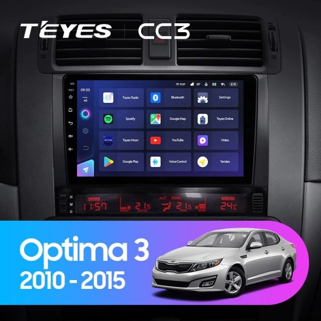 Штатная магнитола Teyes CC3 6/128 Kia Optima 3 TF (2010-2015) F2