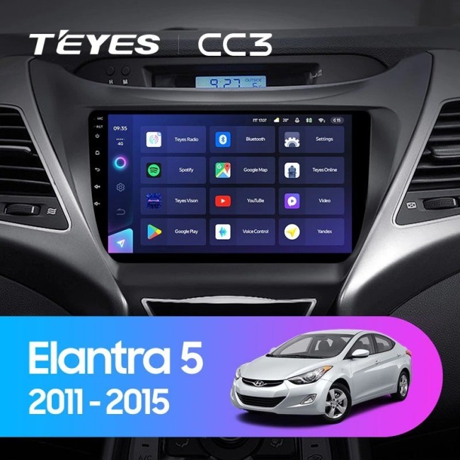 Штатная магнитола Teyes CC3 360 6/128 Hyundai Elantra 5 JK GD MD UD (2010-2016) F1