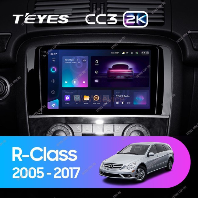 Штатная магнитола Teyes CC3 2K 360 6/128 Mercedes Benz R-Class W251 R280 R300 R320 (2005-2009)