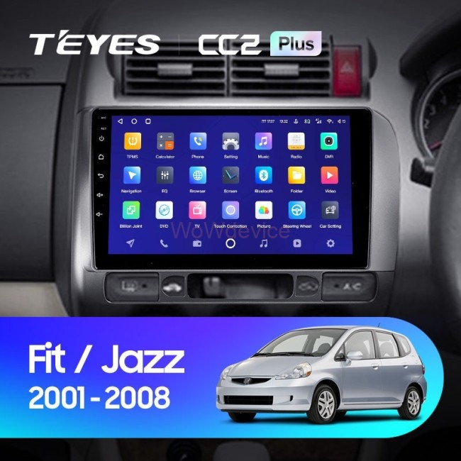 Штатная магнитола Teyes CC2 Plus 6/128 Honda Jazz GD (2001-2008) Правый руль