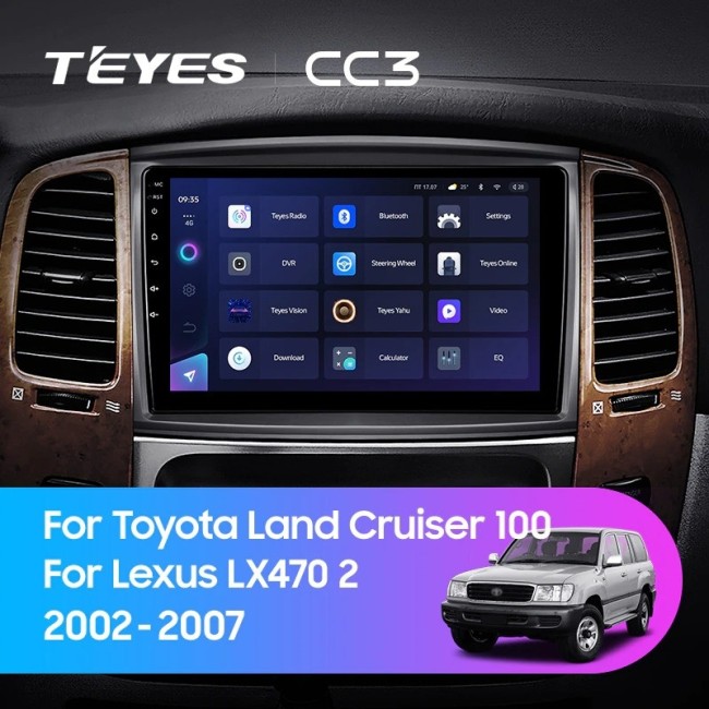 Штатная магнитола Teyes CC3 4/64 Toyota Land Cruiser LC 100 (2002-2007) Тип-С
