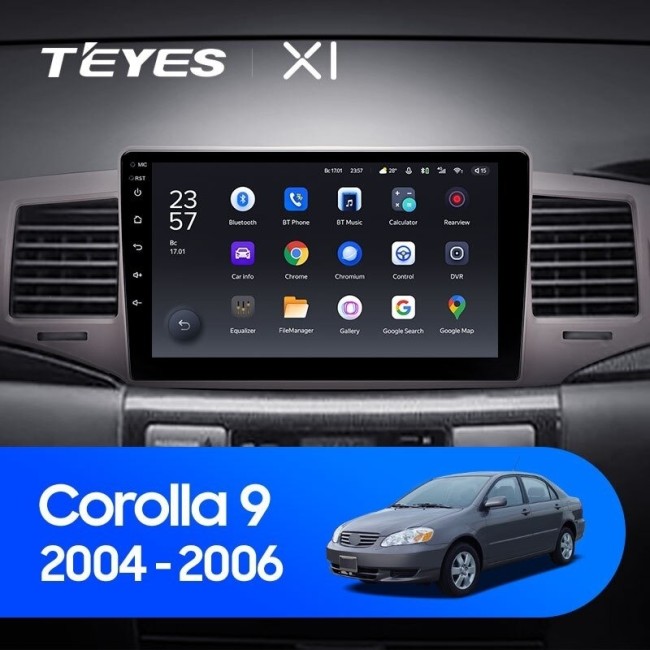 Штатная магнитола Teyes X1 4G 2/32 Toyota Corolla 9 E120 (2004-2006)