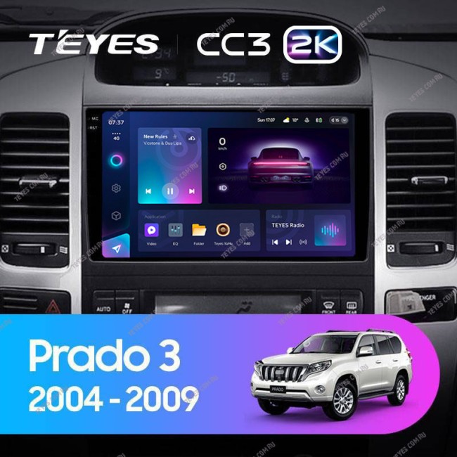 Штатная магнитола Teyes CC3 2K 360 6/128 Toyota Land Cruiser Prado J120 (2004-2009) Тип-B