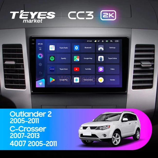 Штатная магнитола Teyes CC3 2K 360 6/128 Citroen C-Crosser 1 (2007-2013) Тип-B