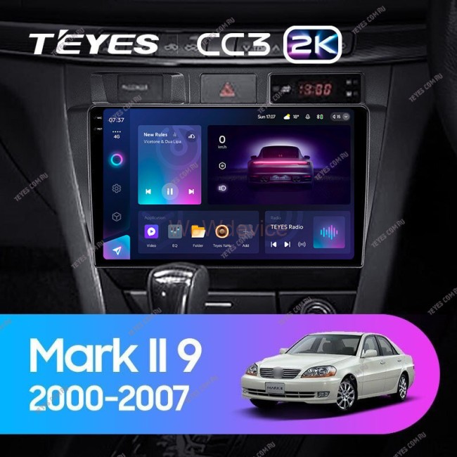 Штатная магнитола Teyes CC3 2K 360 6/128 Toyota Mark II 9 X100 (2000-2007)