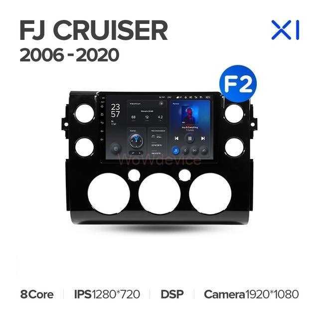 Штатная магнитола Teyes X1 4G 2/32 Toyota FJ Cruiser J15 (2006-2020) F2