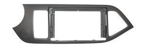 Рамка магнитолы 9.0" (цв.Черный) для KIA Picanto (TA), Morning (TA) 2011-2017 Левый руль