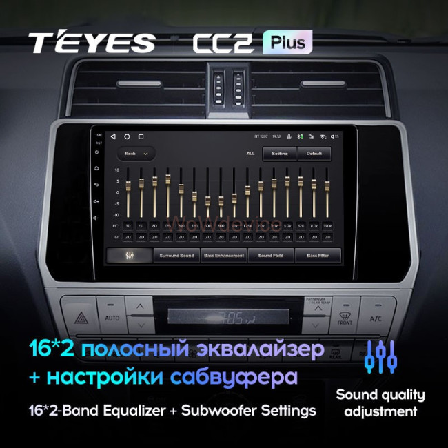 Штатная магнитола Teyes CC2L Plus 1/16 Toyota Land Cruiser Prado 150 (2017-2021)