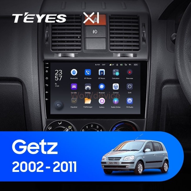 Штатная магнитола Teyes X1 4G 2/32 Hyundai Getz (2002-2011) Правый руль