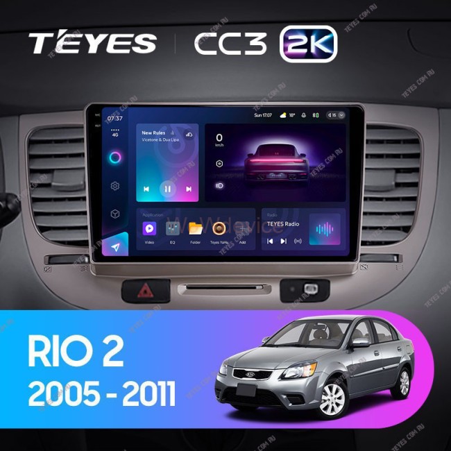 Штатная магнитола Teyes CC3 2K 360 6/128 Kia Rio 2 (2005-2011)