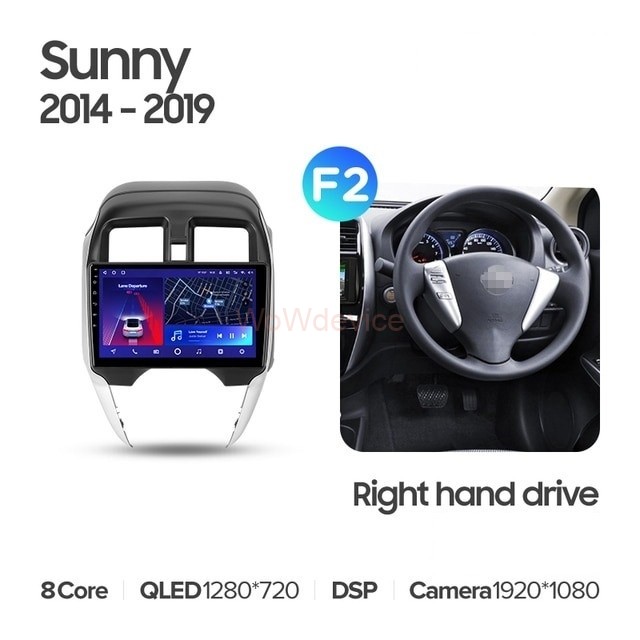 Штатная магнитола Teyes CC2 Plus 4/32 Nissan Sunny (2014-2019) F2 Правый руль