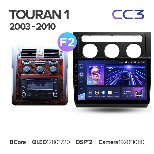 Штатная магнитола Teyes CC3 360 6/128 Volkswagen Touran 1 (2003-2010) F2 Штатная магнитола Teyes CC3 360 6/128 Volkswagen Touran 1 (2003-2010) F2