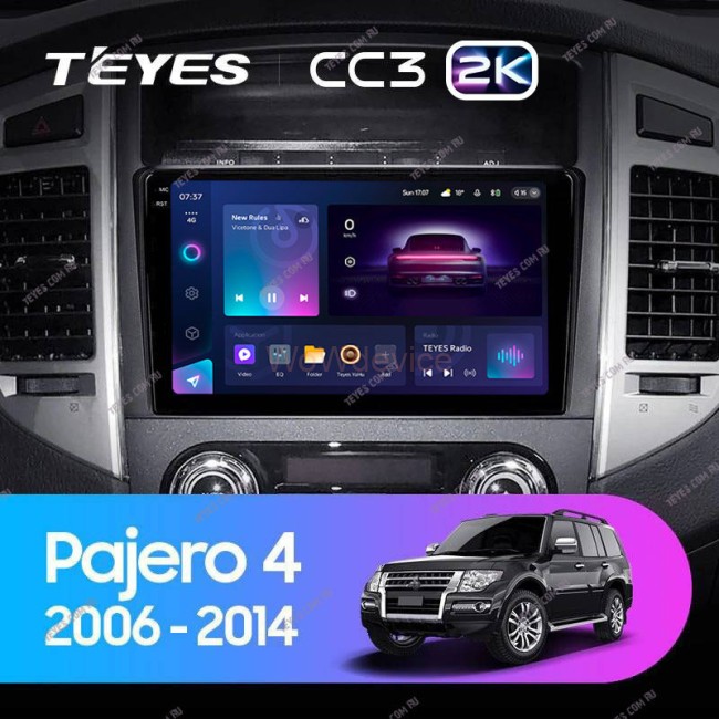 Штатная магнитола Teyes CC3 2K 360 6/128 Mitsubishi Pajero 4 V80 V90 (2006-2022)