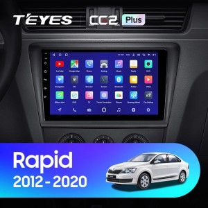 Штатная магнитола Teyes CC2L Plus 1/16 Skoda Rapid NH3 NH1 (2012-2020)