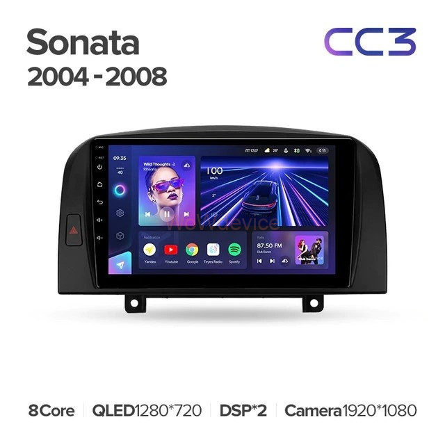 Штатная магнитола Teyes CC3 3/32 Hyundai Sonata NF (2004-2008)