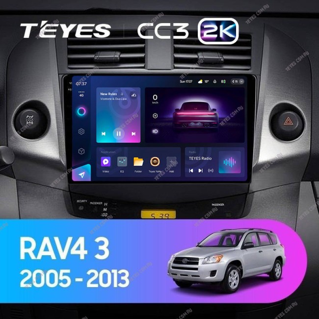 Штатная магнитола Teyes CC3 2K 360 6/128 Toyota RAV4 3 XA30 (2005-2013) 9"