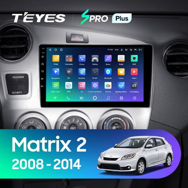 Штатная магнитола Teyes SPRO Plus 4/32 Toyota Matrix 2 E140 (2008-2014)