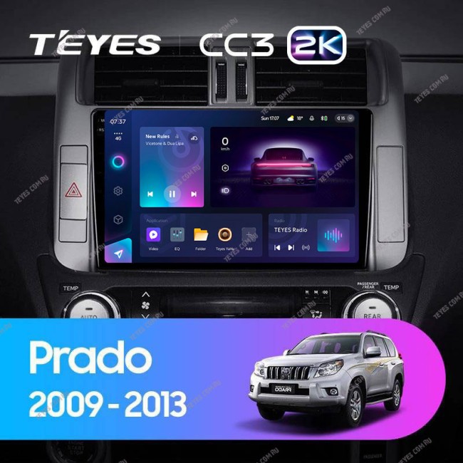 Штатная магнитола Teyes CC3 2K 3/32 Toyota Land Cruiser Prado 150 (2009-2013) Тип-B