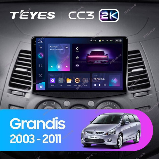 Штатная магнитола Teyes CC3 2K 360 6/128 Mitsubishi Grandis 1 (2003-2010) F1