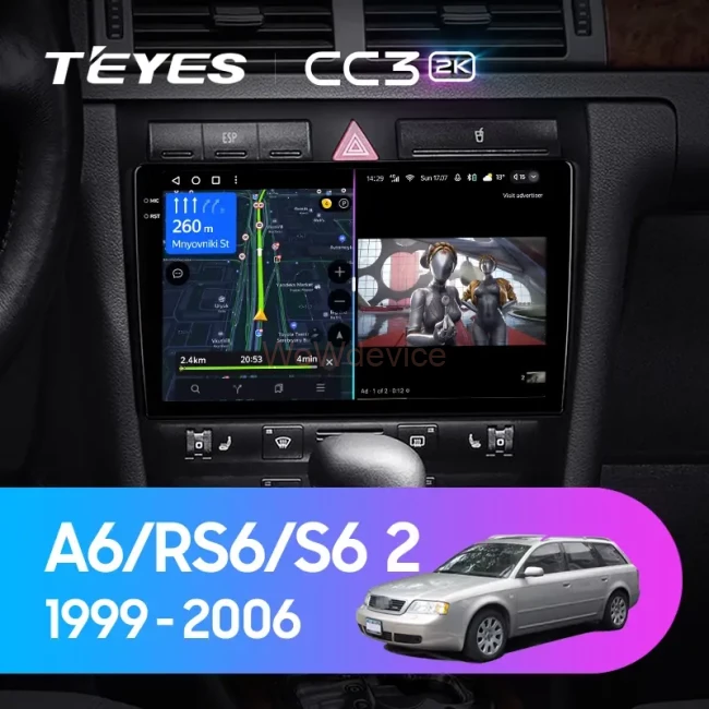 Штатная магнитола Teyes CC3 2K 360 6/128 Audi RS6 1 (2002-2006)