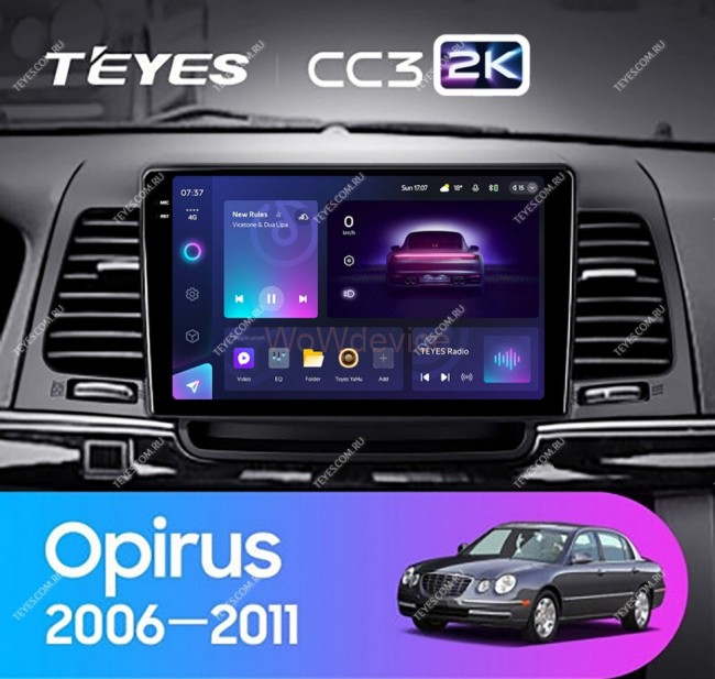 Штатная магнитола Teyes CC3 2K 360 6/128 Kia Opirus GH (2006-2011)