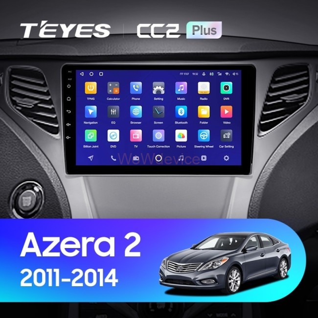 Штатная магнитола Teyes CC2 Plus 4/32 Hyundai Azera 2 (2011-2014)