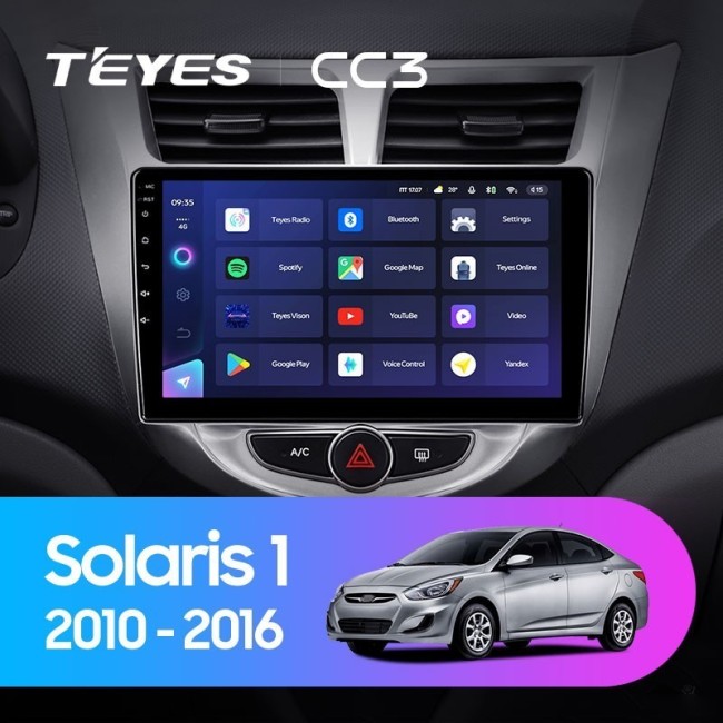 Штатная магнитола Teyes CC3 360 6/128 Hyundai Solaris 1 (2010-2016)