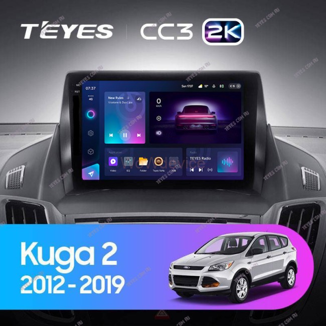 Штатная магнитола Teyes CC3 2K 360 6/128 Ford Kuga 2 (2012-2019) Тип-A