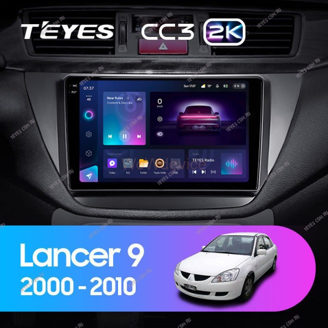 Штатная магнитола Teyes CC3 2K 360 6/128 Mitsubishi Lancer 9 CS (2000-2010)