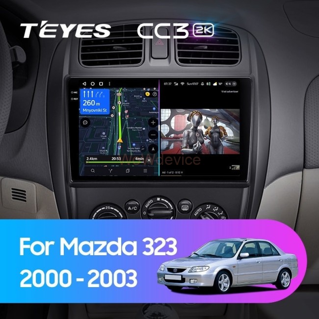Штатная магнитола Teyes CC3 2K 360 6/128 Mazda 323 BJ (2000-2003)