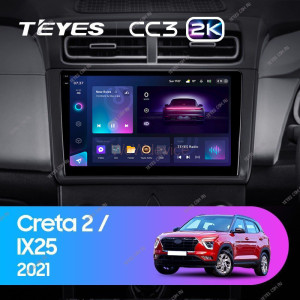 Штатная магнитола Teyes CC3 2K 360 6/128 Hyundai Creta 2 2021+ (матовая) F1
