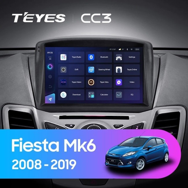 Штатная магнитола Teyes CC3 6/128 Ford Fiesta Mk 6 (2008-2019) F2 Тип-А