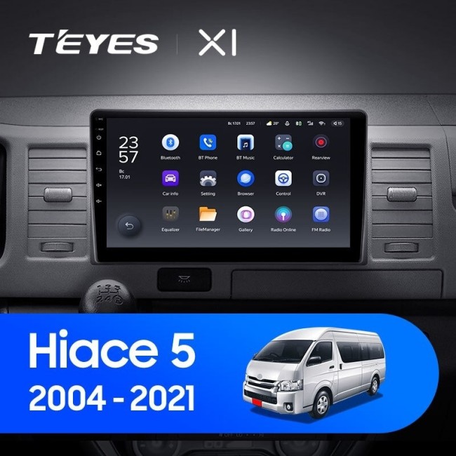 Штатная магнитола Teyes X1 4G 2/32 Toyota Hiace H300 VI (2019-2022) Тип-B