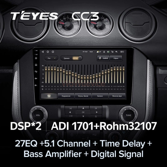 Штатная магнитола Teyes CC3 4/64 Ford Mustang VI S550 (2014-2021) Тип А