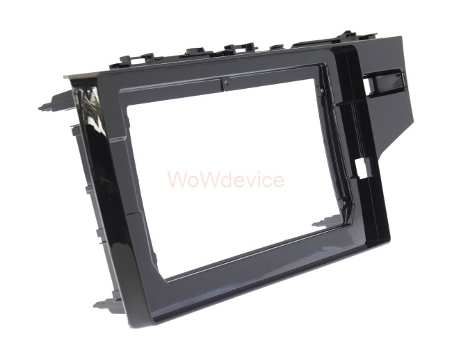 Рамка магнитолы 10.2" (цв.Глянцевый Черный) для HONDA Fit, Jazz 2013-2020 Правый руль / без SRS