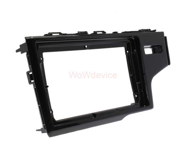 Рамка магнитолы 10.2" (цв.Глянцевый Черный) для HONDA Fit, Jazz 2013-2020 Правый руль / без SRS