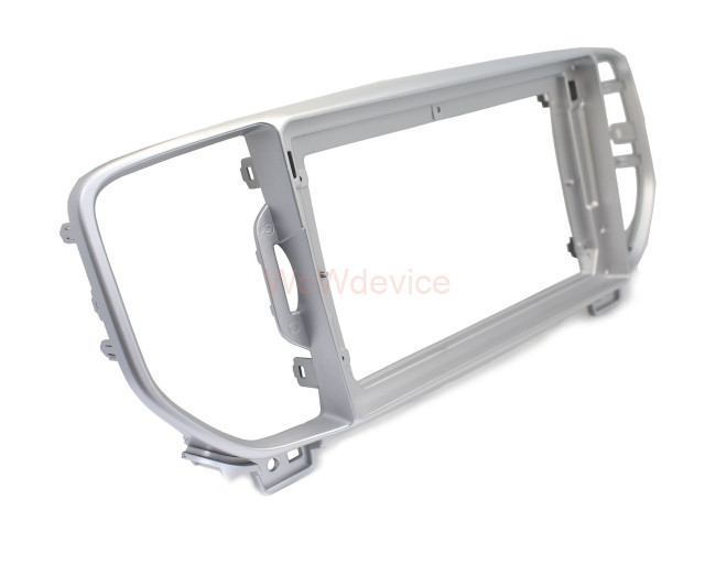 Рамка магнитолы 9.0" (цв.Серебро) для KIA Sportage (QL) 2015-2018; KX5 2016-2018