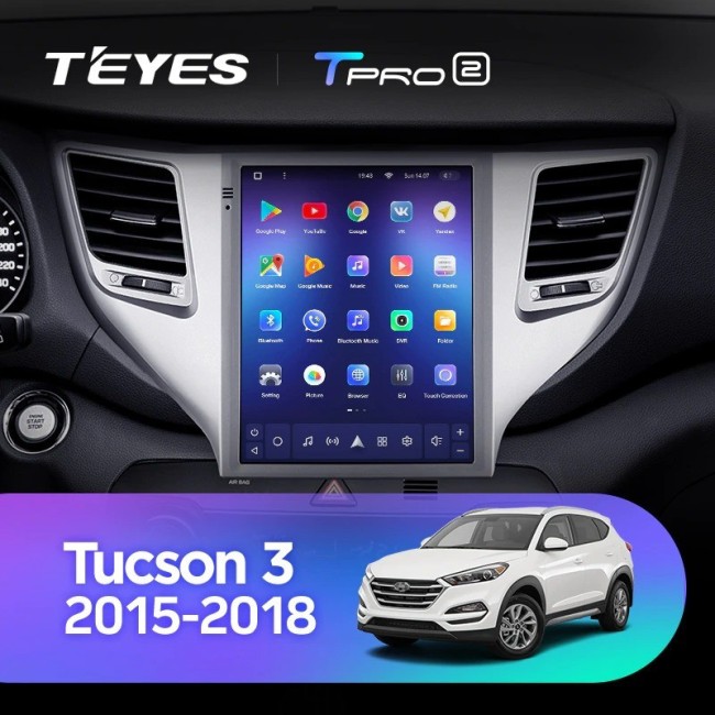 Штатная магнитола Tesla style Teyes TPRO 2 3/32 Hyundai Tucson 3 2015-2018 Тип-А